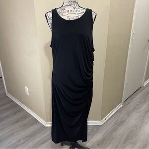 Banana Republic Black Draped Midi Dress